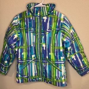 Spyder Kids Ski/Winter Coat in Bright Green,purple,blue,white Size 12.